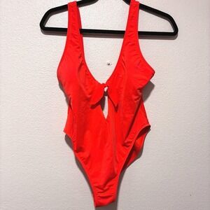 Bikini Lab Cut Out Cheeky One Piece Swimsuit Bright Statement Resort Beach Vacay